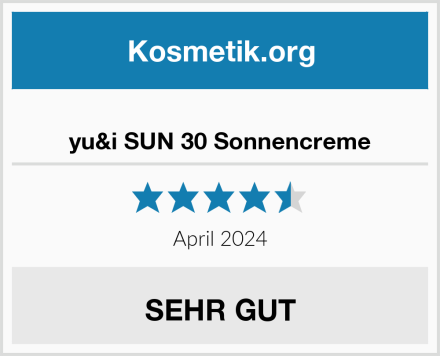 yu&i SUN 30 Sonnencreme Test
