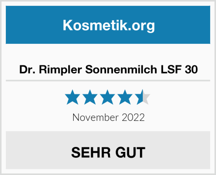  Dr. Rimpler Sonnenmilch LSF 30 Test