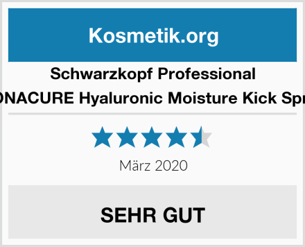 Schwarzkopf Professional BONACURE Hyaluronic Moisture Kick Spray Test