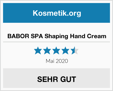  BABOR SPA Shaping Hand Cream Test