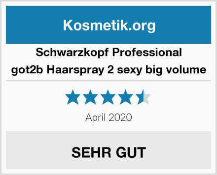 Schwarzkopf Professional got2b Haarspray 2 sexy big volume Test
