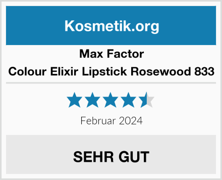 Max Factor Colour Elixir Lipstick Rosewood 833 Test