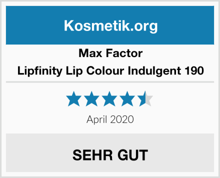 Max Factor Lipfinity Lip Colour Indulgent 190 Test